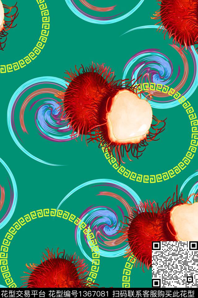 几何抽象花卉春夏华亿平台数码印花华亿平台下载（图片编号: 1367081） - 瓦栏（Walan）