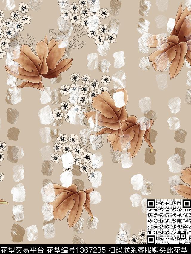 连衣裙女装花卉数码印花华亿平台下载（图片编号: 1367235） - 瓦栏（Walan）