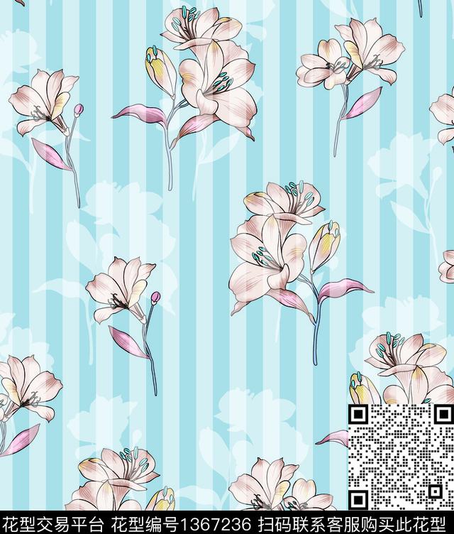 连衣裙女装花卉数码印花华亿平台下载（图片编号: 1367236） - 瓦栏（Walan）