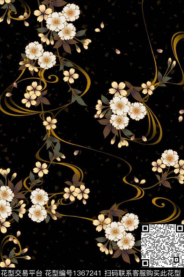 大牌风旗袍香云纱数码印花华亿平台下载（图片编号: 1367241） - 瓦栏（Walan）