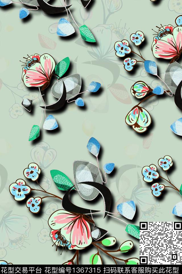 旗袍香云纱真丝数码印花华亿平台下载（图片编号: 1367315） - 瓦栏（Walan）