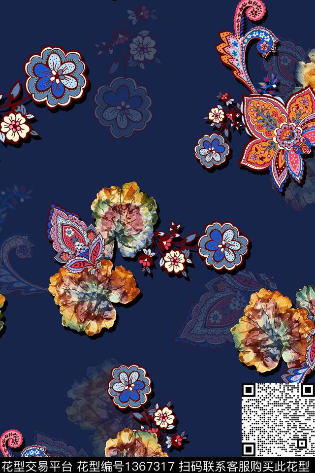 佩斯利旗袍香云纱数码印花华亿平台下载（图片编号: 1367317） - 瓦栏（Walan）