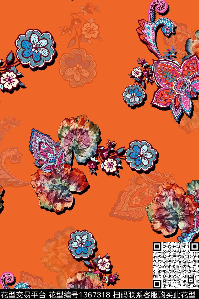 佩斯利旗袍香云纱数码印花华亿平台下载（图片编号: 1367318） - 瓦栏（Walan）