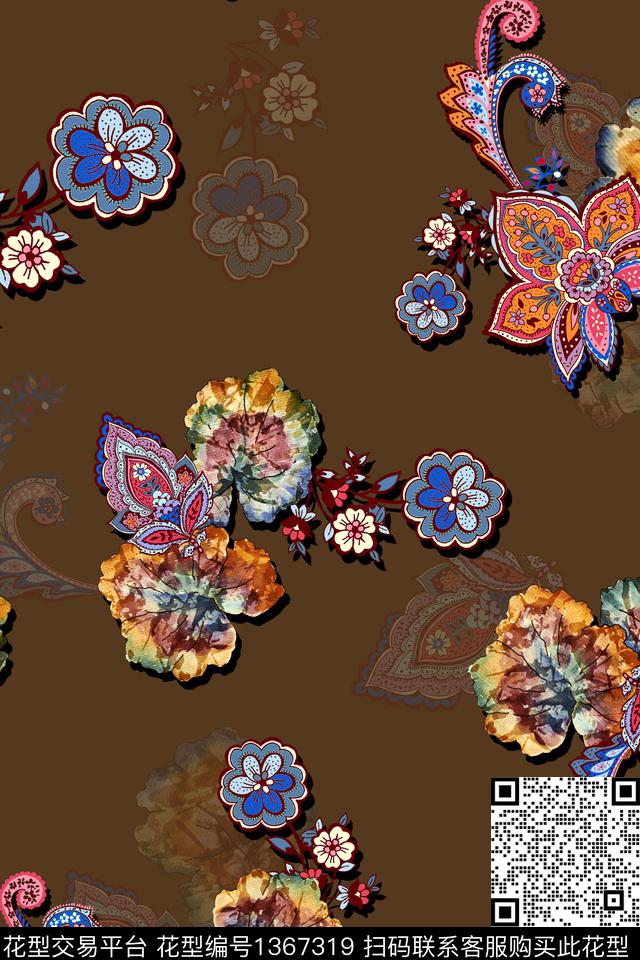 佩斯利旗袍香云纱数码印花华亿平台下载（图片编号: 1367319） - 瓦栏（Walan）