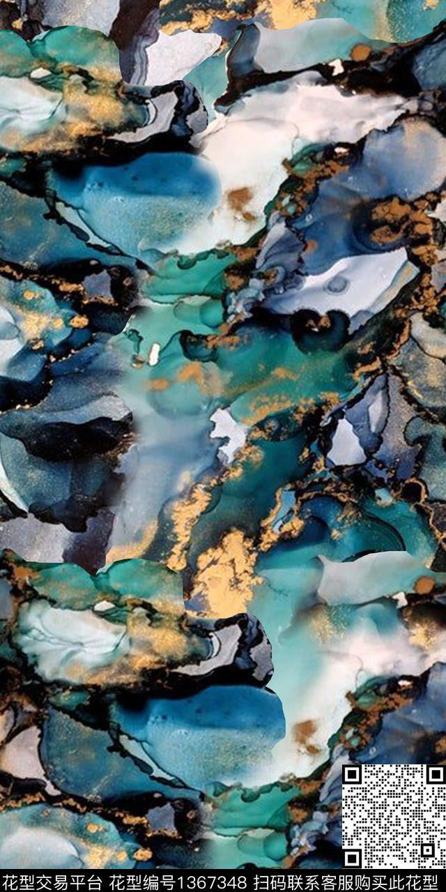 香云纱抽象丝绸真丝数码印花华亿平台下载（图片编号: 1367348） - 瓦栏（Walan）