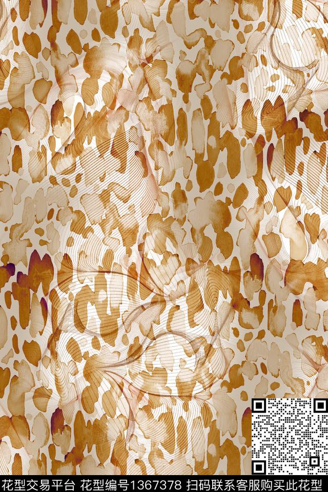 线条简约肌理数码印花华亿平台下载（图片编号: 1367378） - 瓦栏（Walan）