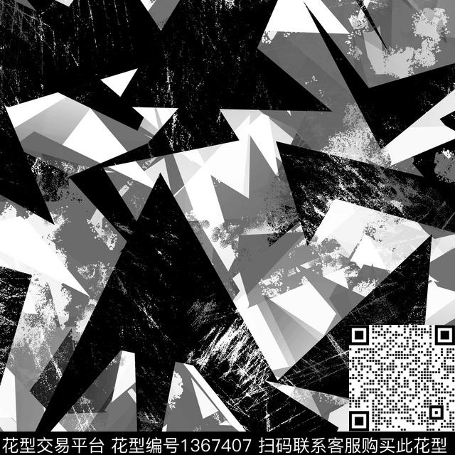 几何抽象男装大牌风传统印花华亿平台下载（图片编号: 1367407） - 瓦栏（Walan）