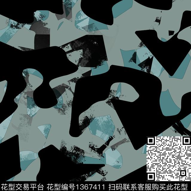 几何抽象男装大牌风传统印花华亿平台下载（图片编号: 1367411） - 瓦栏（Walan）