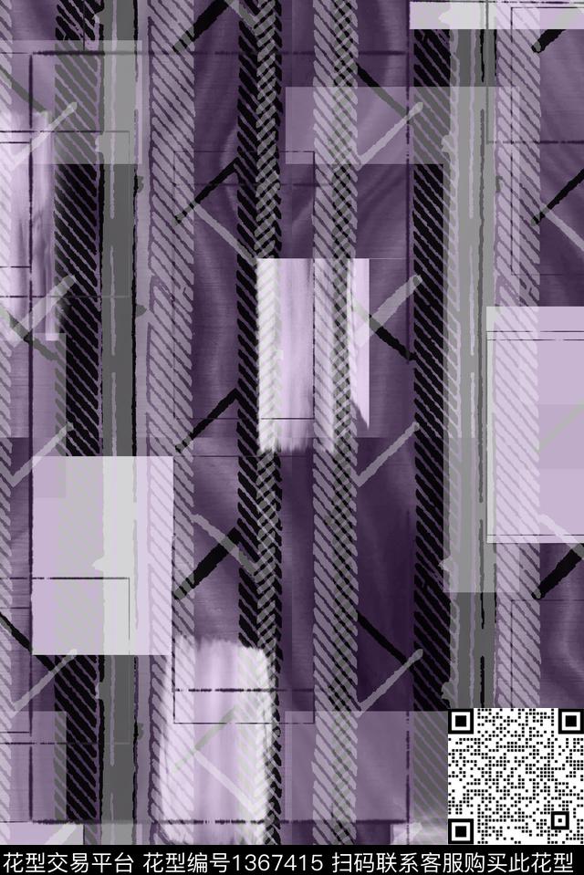 几何大牌风抽象数码印花华亿平台下载（图片编号: 1367415） - 瓦栏（Walan）