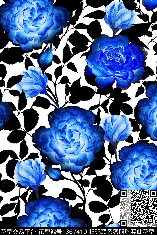 女装花卉植物数码印花华亿平台下载（图片编号: 1367419） - 瓦栏（Walan）