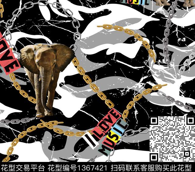 男装满版花动物大牌风数码印花华亿平台下载（图片编号: 1367421） - 瓦栏（Walan）