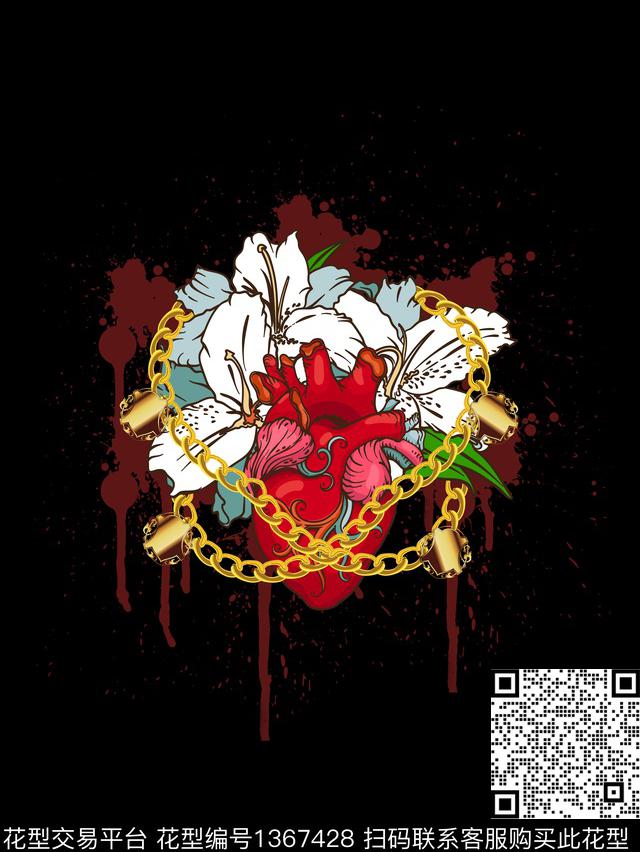 时尚朋克男装数码印花华亿平台下载（图片编号: 1367428） - 瓦栏（Walan）