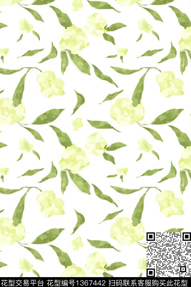 绿植树叶女装花卉传统印花华亿平台下载（图片编号: 1367442） - 瓦栏（Walan）