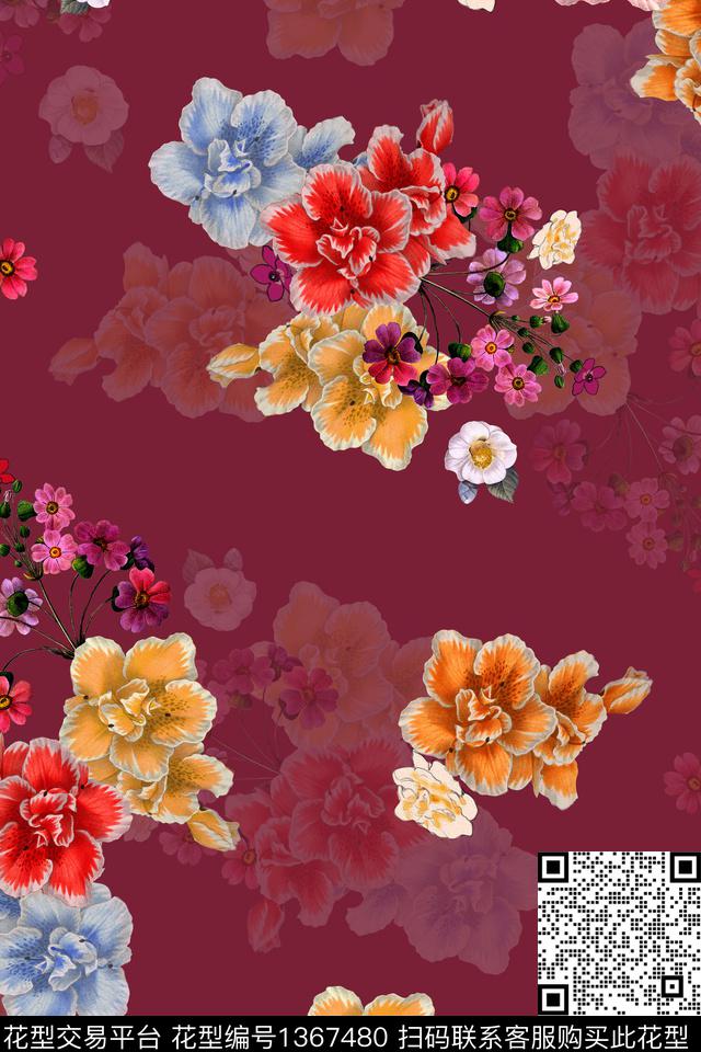 旗袍香云纱真丝数码印花华亿平台下载（图片编号: 1367480） - 瓦栏（Walan）