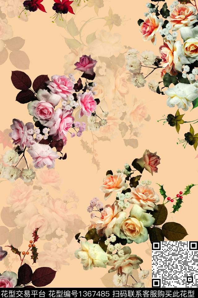 旗袍香云纱真丝数码印花华亿平台下载（图片编号: 1367485） - 瓦栏（Walan）