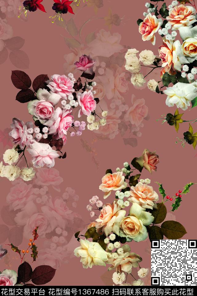 旗袍香云纱真丝数码印花华亿平台下载（图片编号: 1367486） - 瓦栏（Walan）