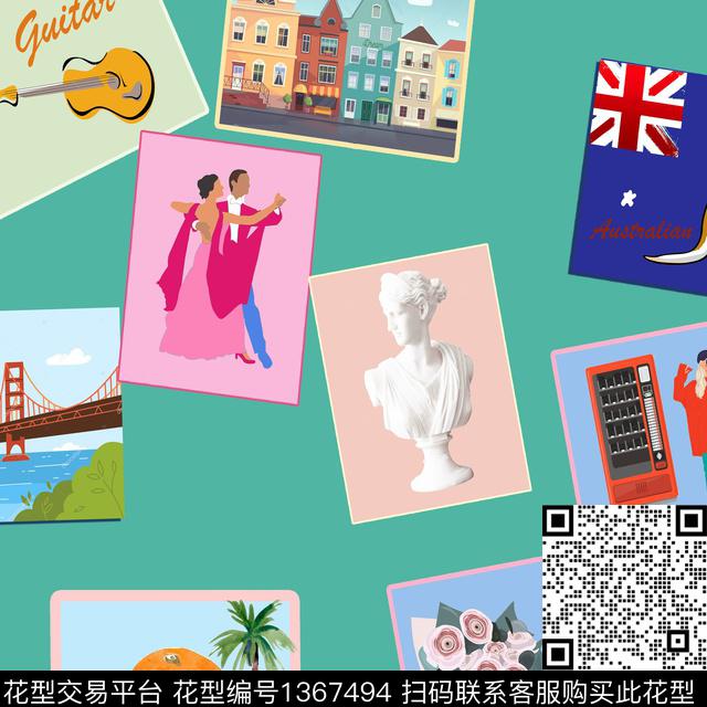 时尚鲜花文艺数码印花华亿平台下载（图片编号: 1367494） - 瓦栏（Walan）