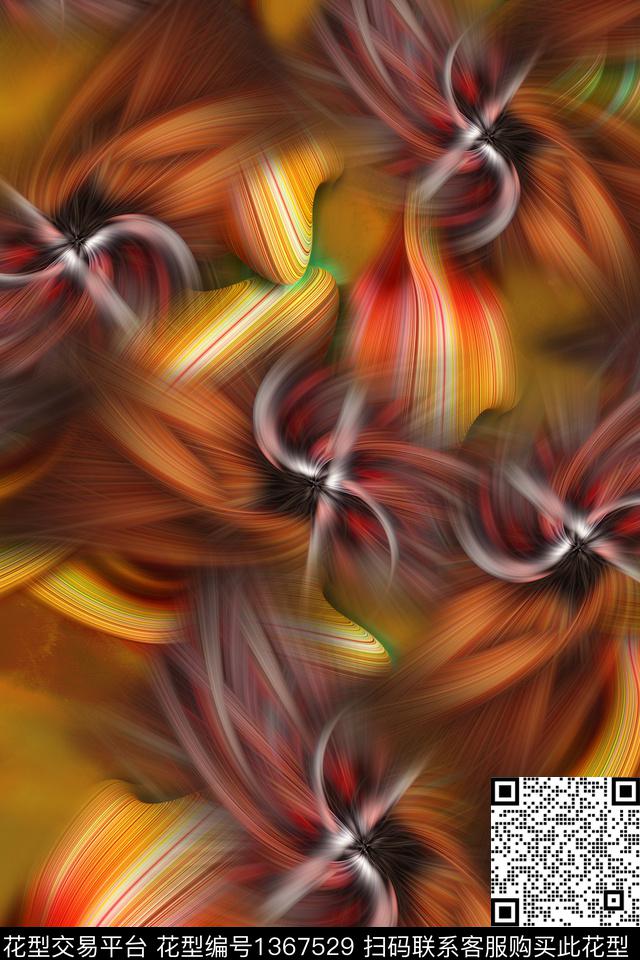 几何抽象真丝数码印花华亿平台下载（图片编号: 1367529） - 瓦栏（Walan）