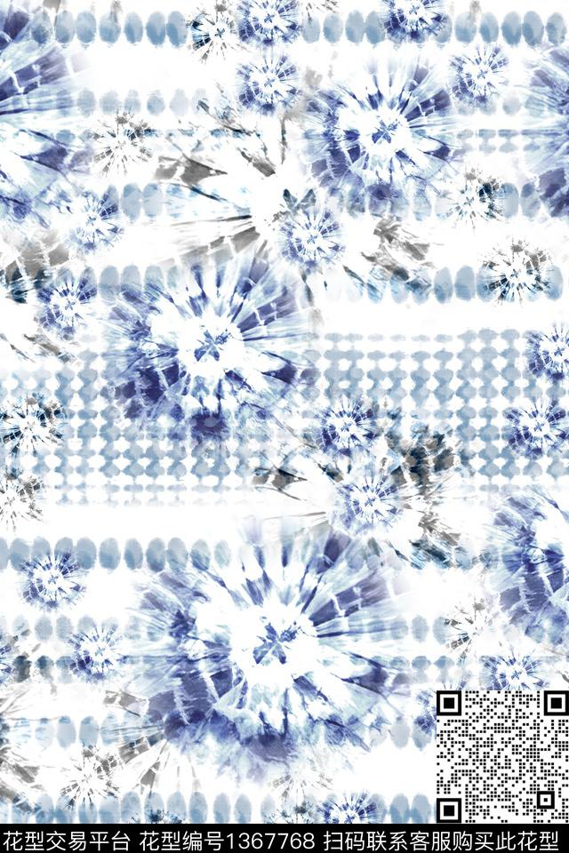 几何肌理抽象花卉数码印花华亿平台下载（图片编号: 1367768） - 瓦栏（Walan）