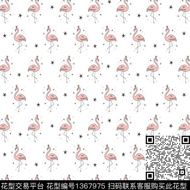 几何卡通动物小清新数码印花华亿平台下载（图片编号: 1367975） - 瓦栏（Walan）