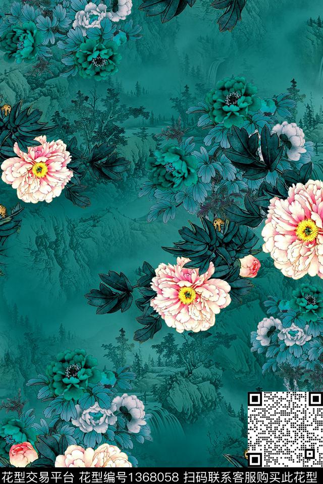 民族花卉复古民族风数码印花华亿平台下载（图片编号: 1368058） - 瓦栏（Walan）