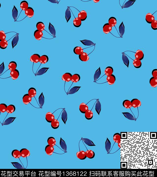 樱桃兰花大牌风数码印花华亿平台下载（图片编号: 1368122） - 瓦栏（Walan）