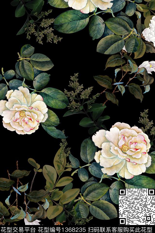 大牌风中老年中国风数码印花华亿平台下载（图片编号: 1368235） - 瓦栏（Walan）