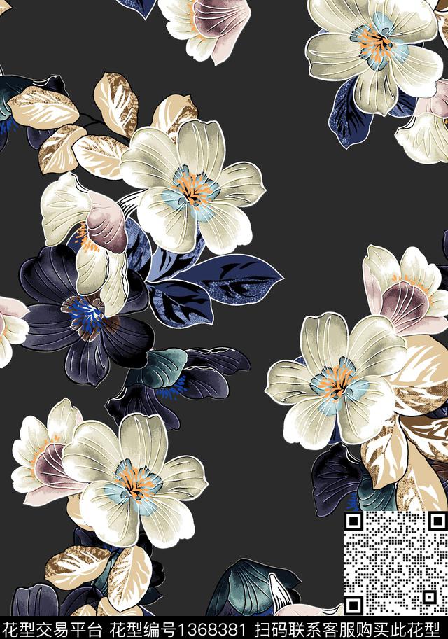 数码华亿平台女装花卉数码印花华亿平台下载（图片编号: 1368381） - 瓦栏（Walan）