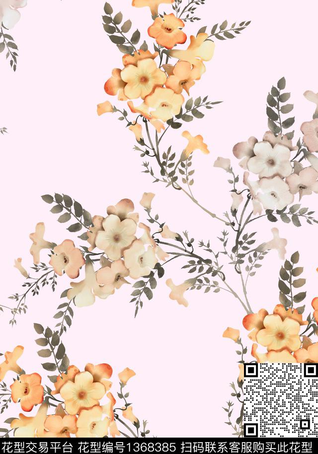 数码华亿平台女装花卉数码印花华亿平台下载（图片编号: 1368385） - 瓦栏（Walan）