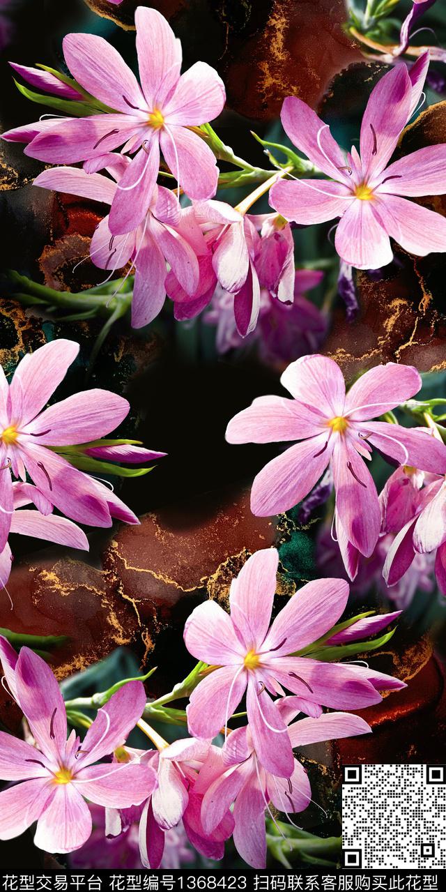 花卉香云纱洋阳---花卉传统印花华亿平台下载（图片编号: 1368423） - 瓦栏（Walan）