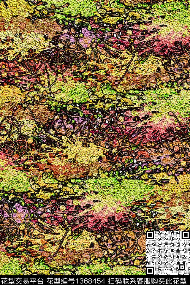 抽象男装户外家居服数码印花华亿平台下载（图片编号: 1368454） - 瓦栏（Walan）