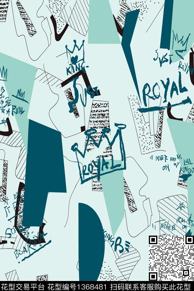 几何男装满版花字母传统印花华亿平台下载（图片编号: 1368481） - 瓦栏（Walan）