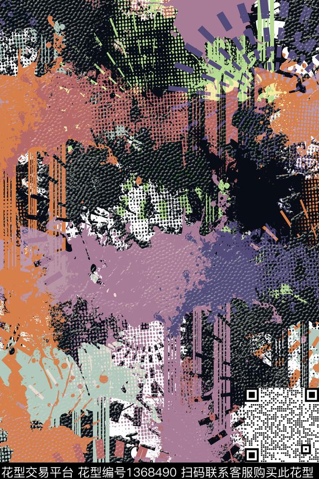 抽象男装户外家居服传统印花华亿平台下载（图片编号: 1368490） - 瓦栏（Walan）