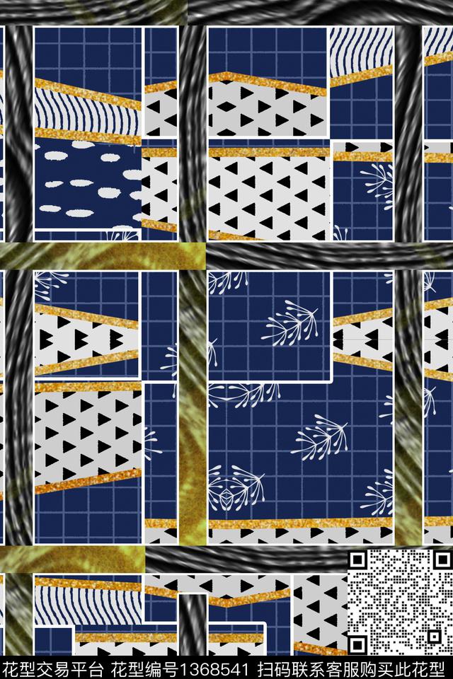 几何数码华亿平台满版散花数码印花华亿平台下载（图片编号: 1368541） - 瓦栏（Walan）