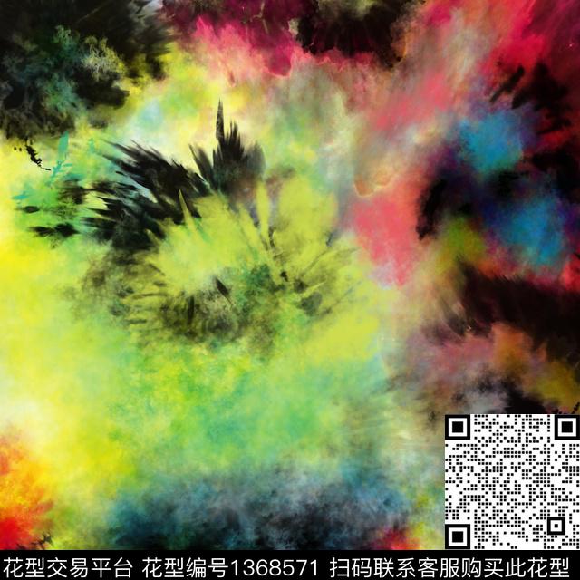 趋势华亿平台扎染华亿平台绘画数码印花华亿平台下载（图片编号: 1368571） - 瓦栏（Walan）