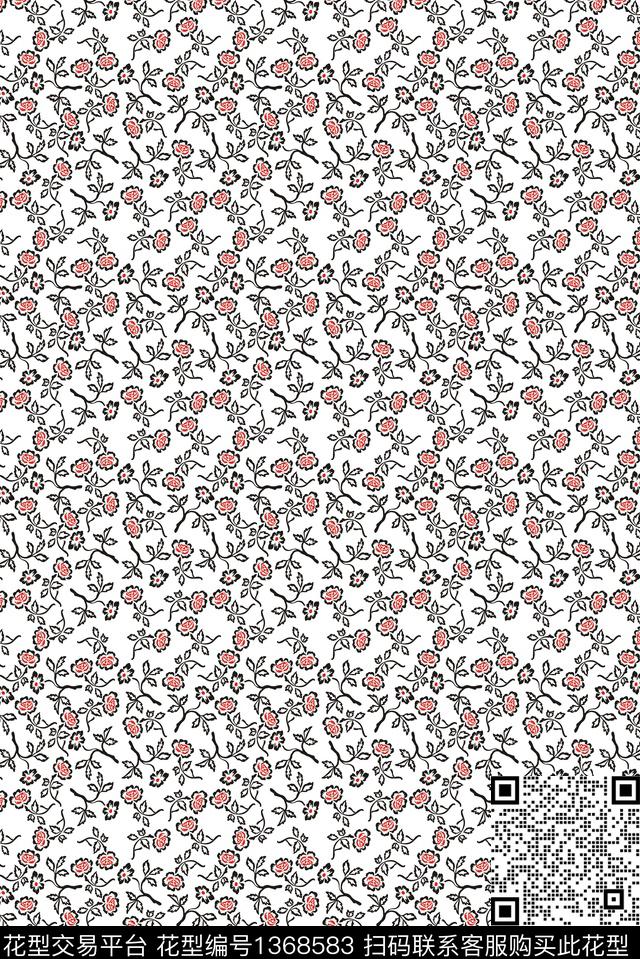 复古花卉小碎花传统印花华亿平台下载（图片编号: 1368583） - 瓦栏（Walan）