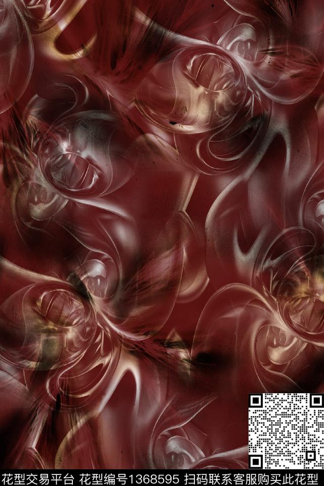 扎染华亿平台佩斯利抽象数码印花华亿平台下载（图片编号: 1368595） - 瓦栏（Walan）