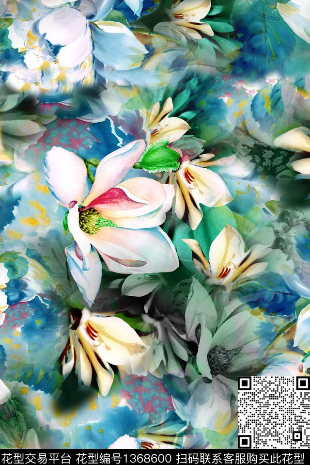 绿植树叶花卉数码印花华亿平台下载（图片编号: 1368600） - 瓦栏（Walan）