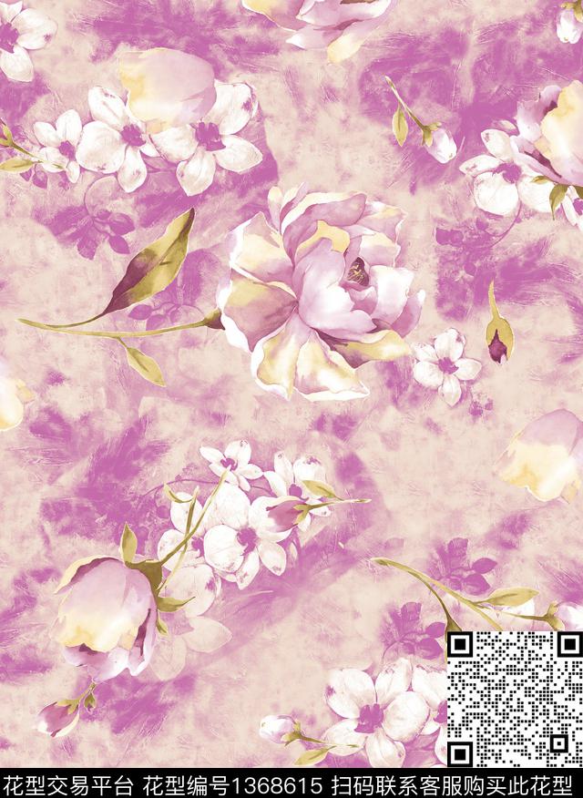 茉莉花大牌风数码印花华亿平台下载（图片编号: 1368615） - 瓦栏（Walan）
