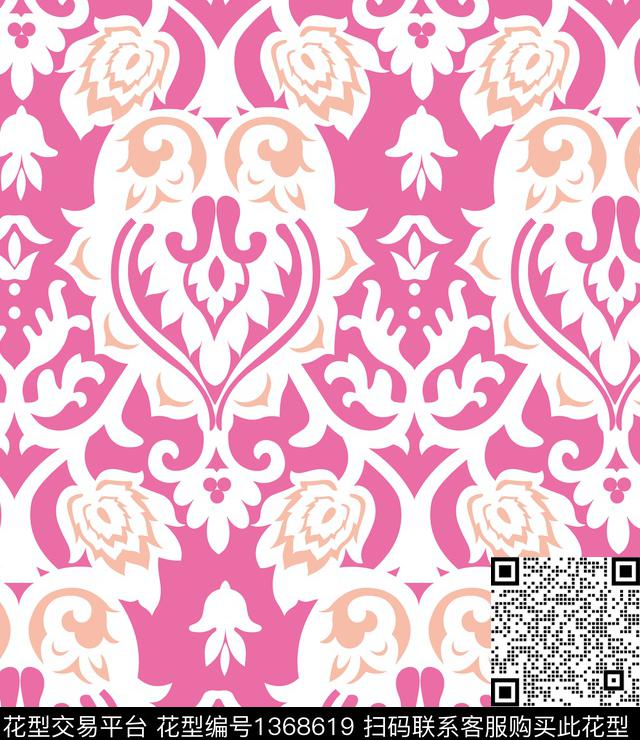 几何趋势华亿平台花卉传统印花华亿平台下载（图片编号: 1368619） - 瓦栏（Walan）