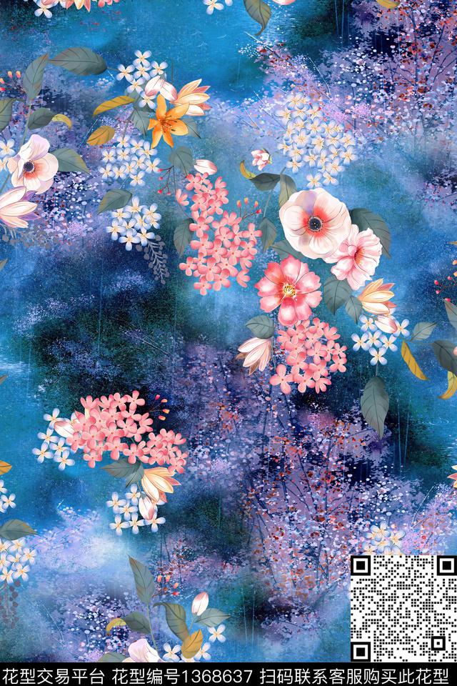 香云纱真丝中国风数码印花华亿平台下载（图片编号: 1368637） - 瓦栏（Walan）