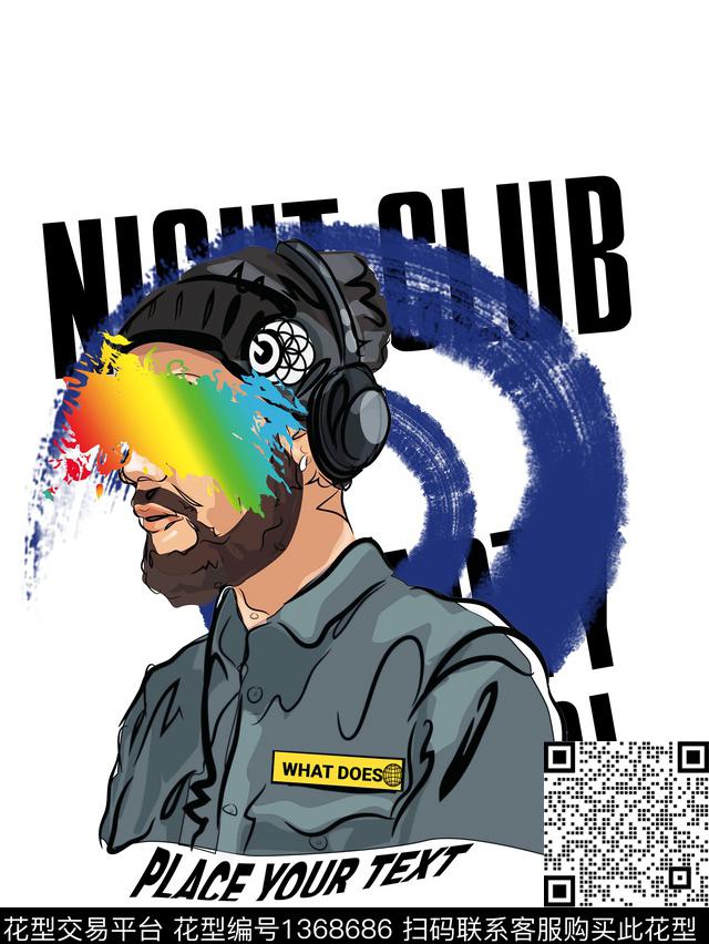 时尚人物泼墨数码印花华亿平台下载（图片编号: 1368686） - 瓦栏（Walan）