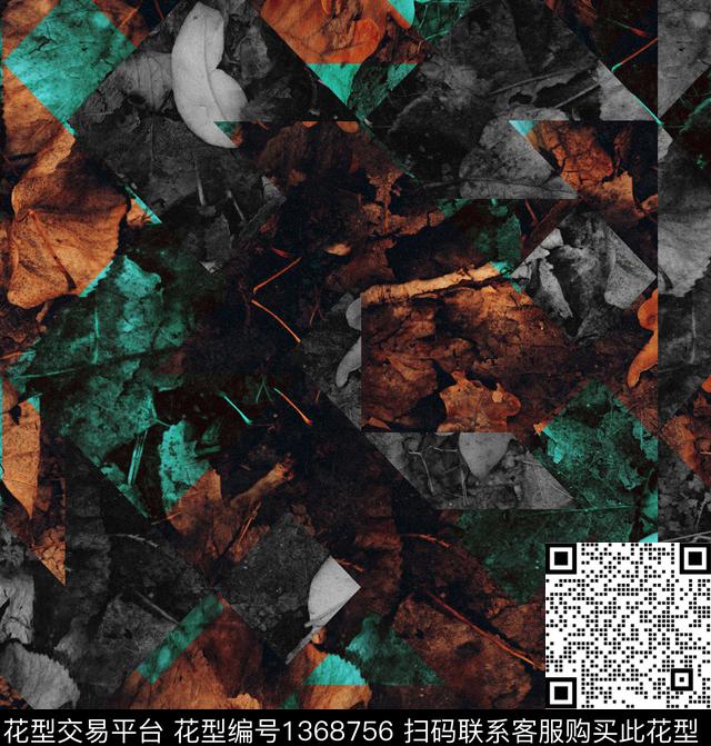 复古抽象男装大牌风数码印花华亿平台下载（图片编号: 1368756） - 瓦栏（Walan）