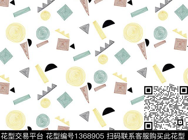 时尚几何连衣裙传统印花华亿平台下载（图片编号: 1368905） - 瓦栏（Walan）