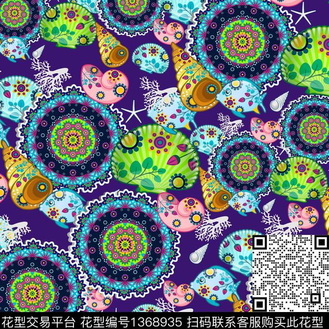 几何字母花卉数码印花华亿平台下载（图片编号: 1368935） - 瓦栏（Walan）