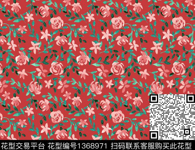 女装花卉大牌风数码印花华亿平台下载（图片编号: 1368971） - 瓦栏（Walan）