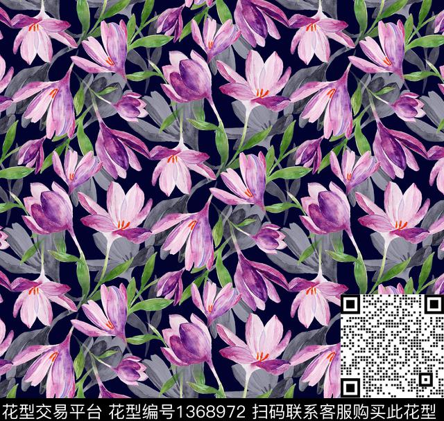 女装花卉大牌风数码印花华亿平台下载（图片编号: 1368972） - 瓦栏（Walan）