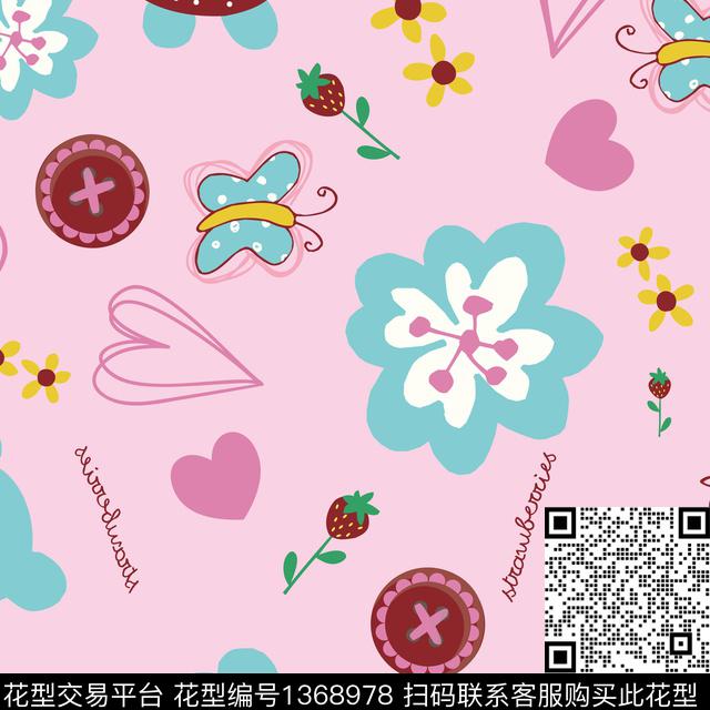 几何字母花卉数码印花华亿平台下载（图片编号: 1368978） - 瓦栏（Walan）