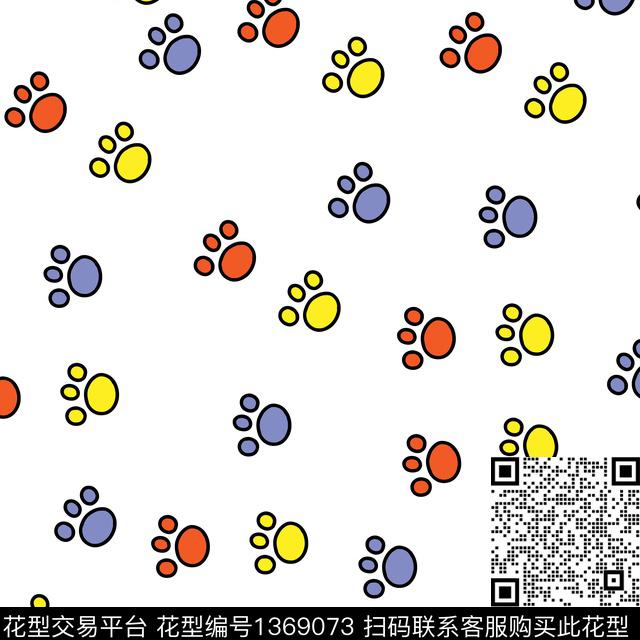 几何卡通动物抽象数码印花华亿平台下载（图片编号: 1369073） - 瓦栏（Walan）