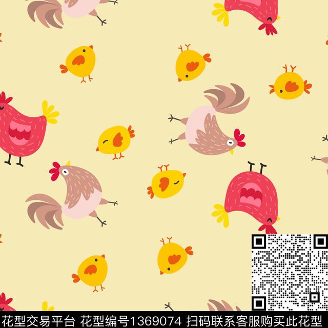 几何卡通动物抽象数码印花华亿平台下载（图片编号: 1369074） - 瓦栏（Walan）